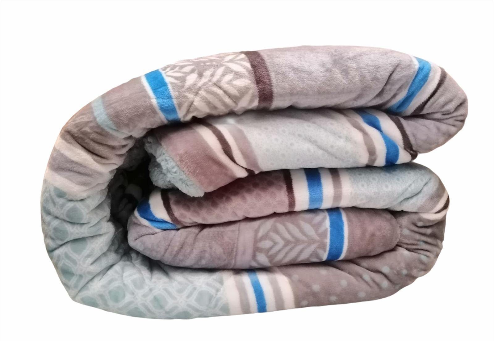 Edredón invierno nórdico y sherpa sedalina de azul 700 gr, con de color Sherpa Cama de 90cm. - Imagen 3