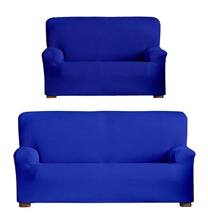 FUNDAS/PROTECTORES DE SOFÁ DE ALTA ELASTICIDAD: EN COLOR AZUL ELECTRICO. - Imagen 5