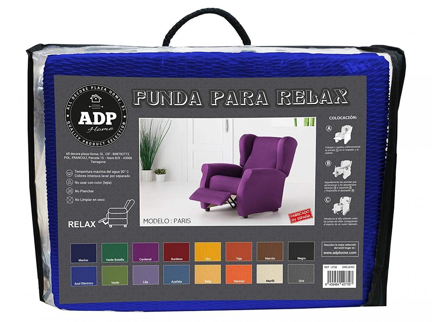 FUNDAS/PROTECTORES DE SOFÁ DE ALTA ELASTICIDAD: EN COLOR AZUL ELECTRICO. - Imagen 6