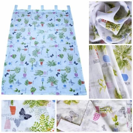Cortina de Cocina con Estampado Decorativo – Visillo Ligero y Elegante