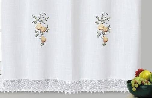 Cortinas Rústicas Bordadas Peras - 1m x 1.5/2.2m - Imagen 5