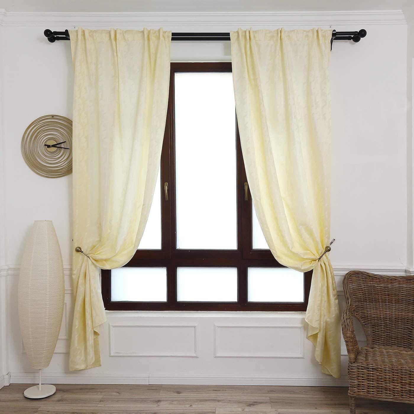 Cortinas con 3 Formas de(uso) con diseño Hexagonal , para Salón ,Habitación con Efecto de visillo 140X260cm. - Imagen 6