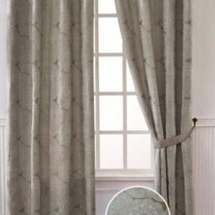 Cortina para ventana ,Salón, Dormitorio ,Habitación ,sala tela color bicolor beis blanco con 8 Ojales de Acero.