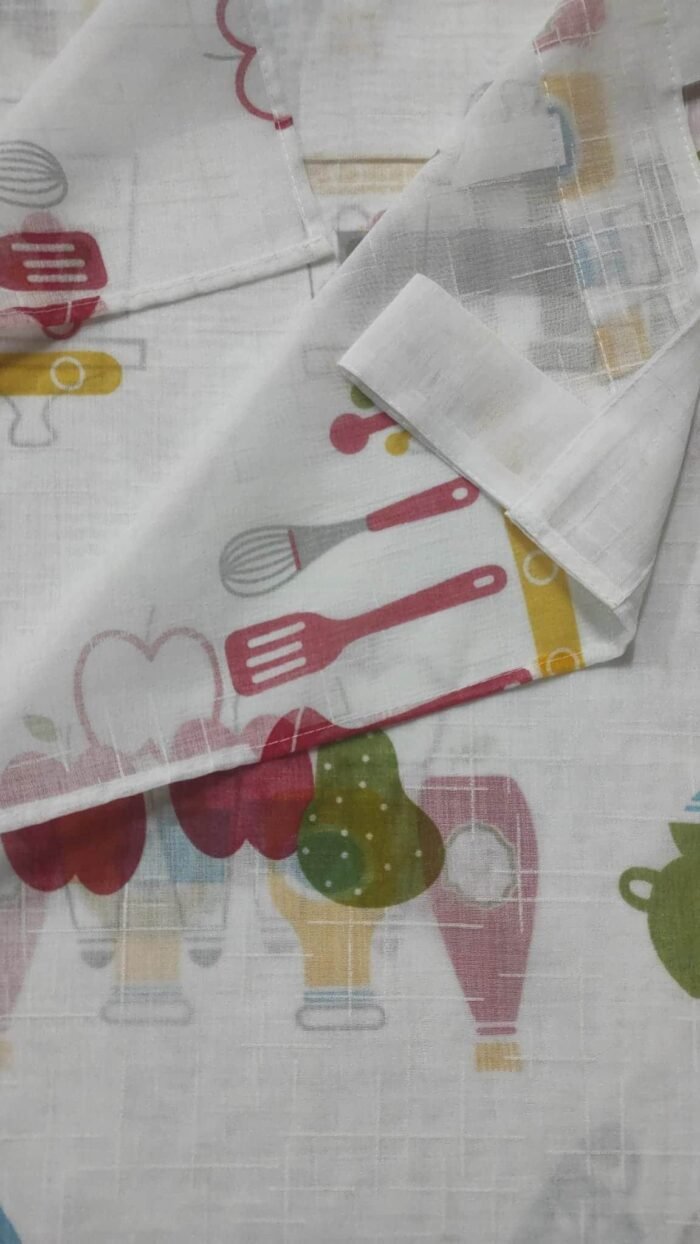 Cortina de Cocina visillo Estampados con Presillas Translucidas para Decoración de Ventanas cocina en varios altos 140 cm Hasta 220cm.. - Imagen 6