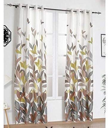 Cortina para ventana ,Salón, Dormitorio ,Habitación , sala  color Marrón con 8 Ojales de Acero.