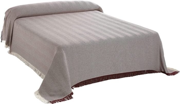 Cubre sofá Multiusos jarapas Composición del tejido: 80% Algodón, 20% Poliéster Fabricado en España  color crudo y granate - Imagen 2