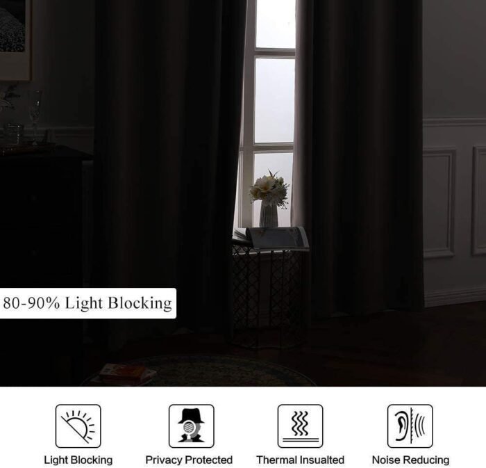 Cortina opacas súper suave en color vino tinto para sala ,habitación ,ventanas de terraza con 8 ojales acero. - Imagen 5