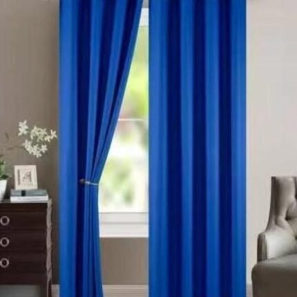 Cortina semi opaca azulón 140x260 cm con ojales de acero para salón y dormitorio