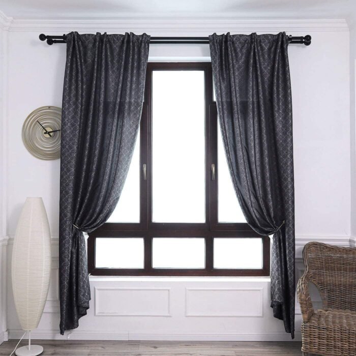 Cortinas con 3 Formas de(uso) con diseño Rombos , para Salón ,Habitación con Efecto de visillo 140X260cm. - Imagen 3