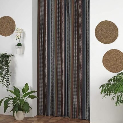 Cortina Alpujarreña rayas oscuras -140x260cm: Para Interior/Exterior, Hecha en España