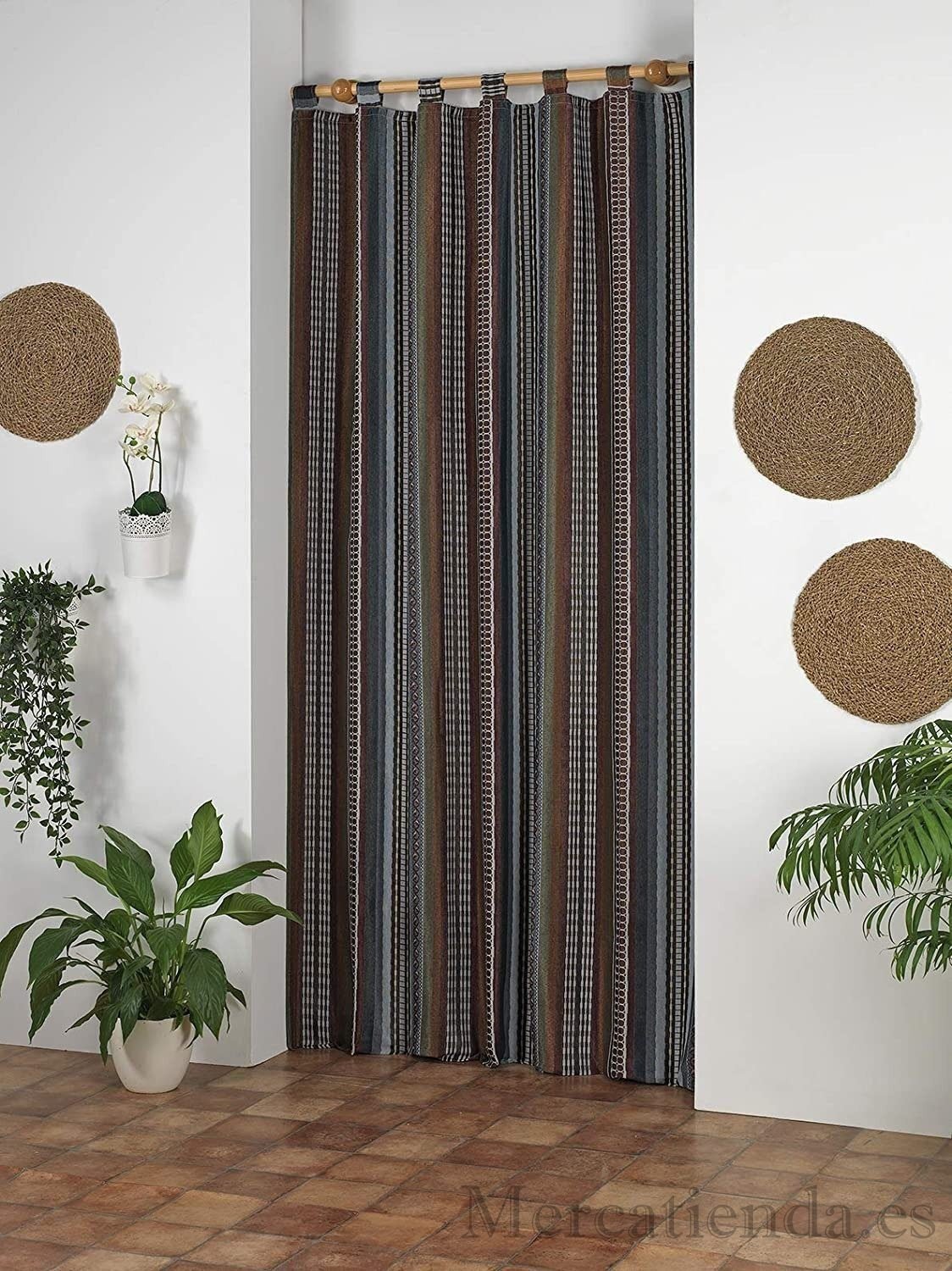 Cortina de calle Rayas Oscuras 140×260 cm en tejido Jacquard