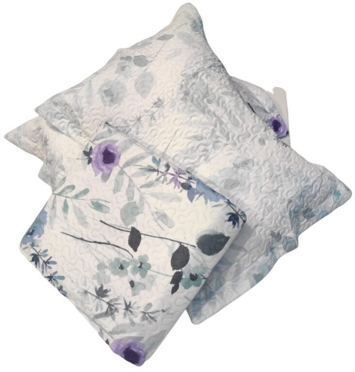 Colcha de verano estampada reversible modelo flores primavera en azul en varios tamaños Desde 90cm asta 180cm excepcional relación calidad y precio R-2022-2. - Imagen 3