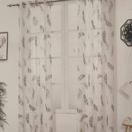 Cortina traslúcida visillo de dormitorio ,sala para ventanas de balcón cortina traslúcida ollas de plumas en azul medidas 140 x 260cm
