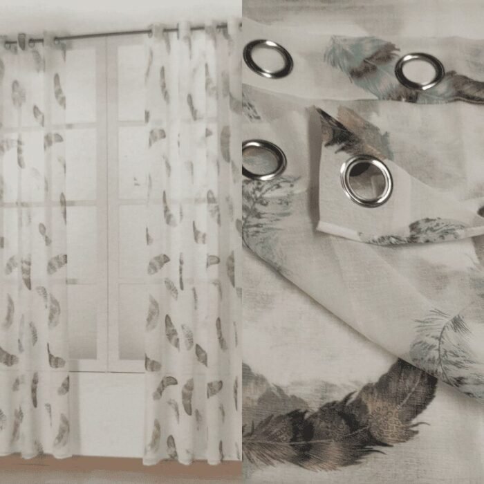 Cortina traslúcida visillo de dormitorio ,sala para ventanas de balcón cortina traslúcida ollas de plumas en azul medidas 140 x 260cm - Imagen 2