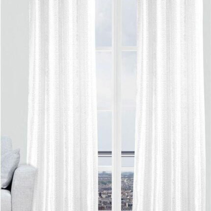 Cortinas opacas blanca para ,sala, habitación  Súper Suave toque vigoroso para cualquier estilo de ventana con 8 ollaos de acero.