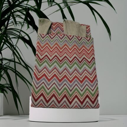 Cortina de calle Zigzag Naranja 140×260 cm en tejido Jacquard