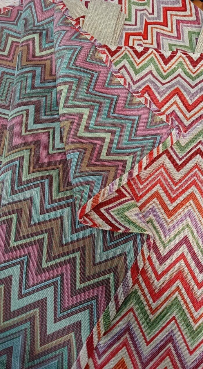 Cortina Alpujarra zigzag naranja-140x260cm: Para Interior/Exterior, Hecha en España - Imagen 3