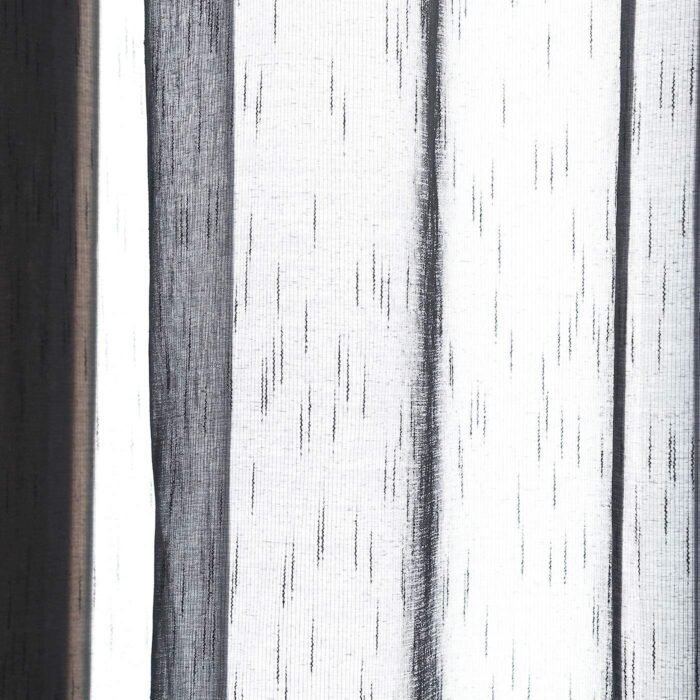 Cortinas translucido con 3 Formas de( uso) con diseño Lluvia Negro , para Salón, habitación, sala, visillos los medida, 140 x260 cm - Imagen 5