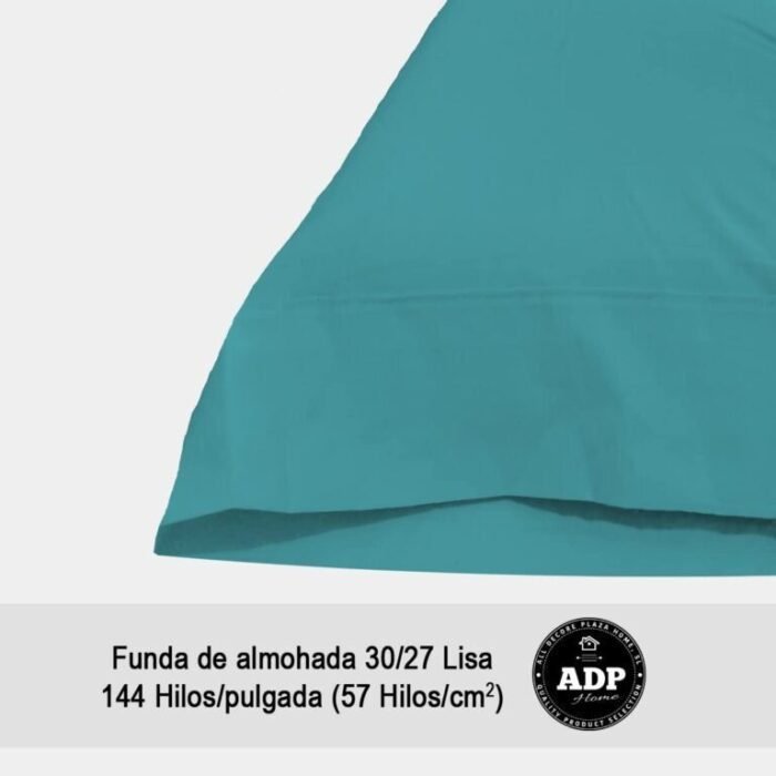 Fundas de Almohada Turquesa 50P Polialgodón 144 Hilos
