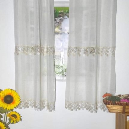 Cortinas Cortas Blancas de Alta Calidad con Cenefa
