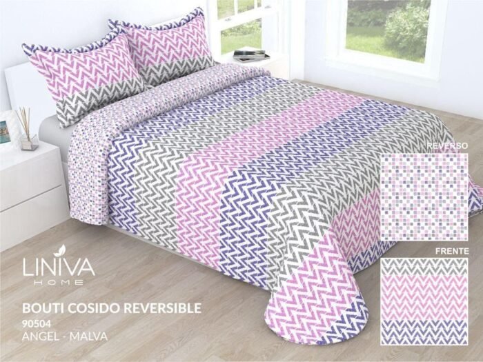 Oferta Colcha para cama bouti Cosida reversible Cubre con Fundas para Primavera/Verano/otoño ,Ángel Malva R/90504.