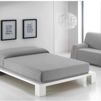 Cubre sofá Multiusos jarapas Composición del tejido: 80% Algodón, 20% Poliéster Fabricado en España Color liso Color Gris