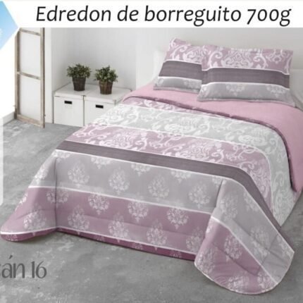 Edredón Nórdico de Invierno Busan en Sedalina y Sherpa de 700 g – Colcha de invierno Azul para Cama 135/150 cm- 240x270cm.