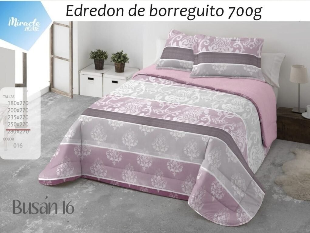 Edredón Nórdico de Invierno Busan en Sedalina y Sherpa de 700 g – Colcha de invierno Azul para Cama 135/150 cm- 240x270cm.