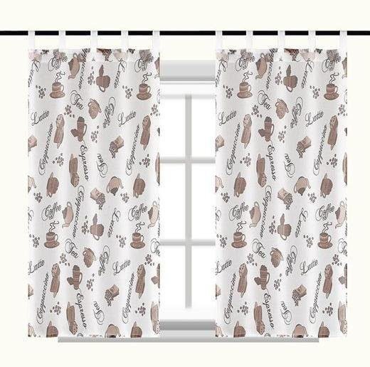 Visillo estampado para cocina con presillas