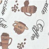 Detalle del estampado del visillo de cocina con presillas