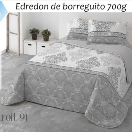 Edredón Nórdico de Invierno Detroit en Sedalina y Sherpa de 700 g – Colcha de invierno Azul para Cama 135/150 cm- 240x270cm.