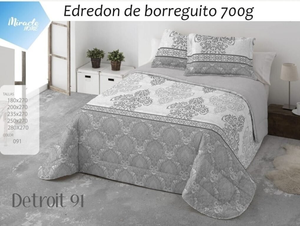 Edredón Nórdico de Invierno Detroit en Sedalina y Sherpa de 700 g – Colcha de invierno Azul para Cama 135/150 cm- 240x270cm.