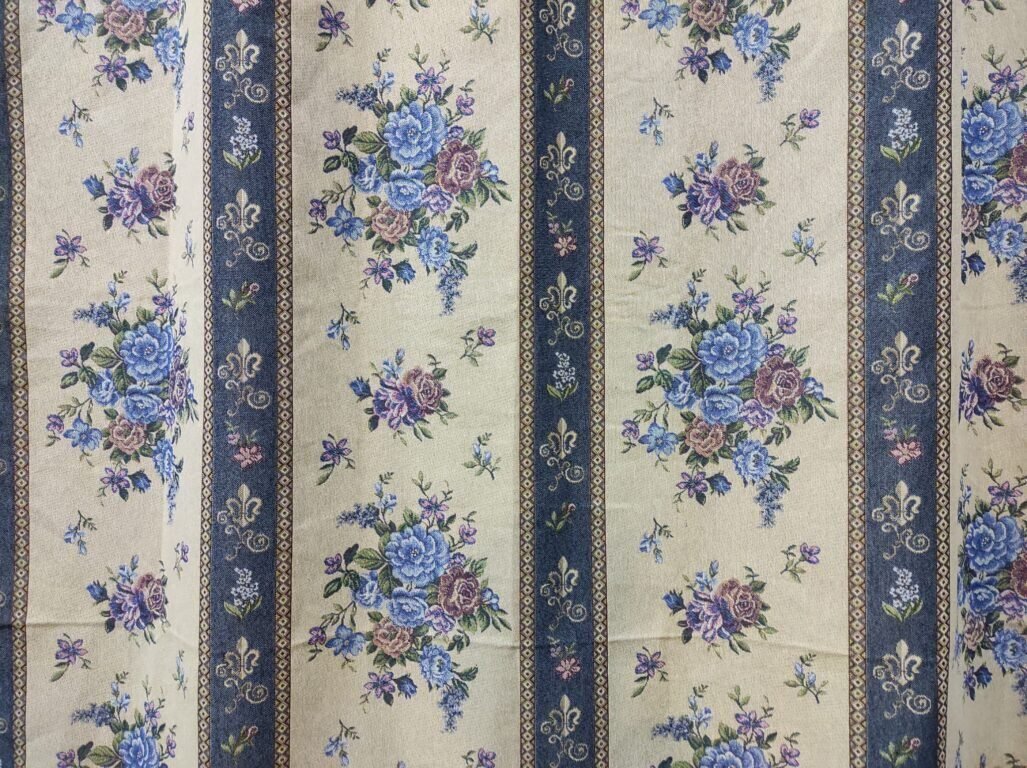 Cortina de calle Ramos de Flores Azules 140×260 cm | Jacquard - Imagen 2