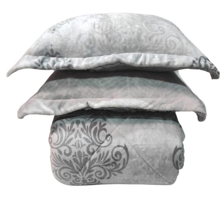 Edredón Nórdico de Invierno Detroit en Sedalina y Sherpa de 700 g – Colcha de invierno Azul para Cama 135/150 cm- 240x270cm. - Imagen 2