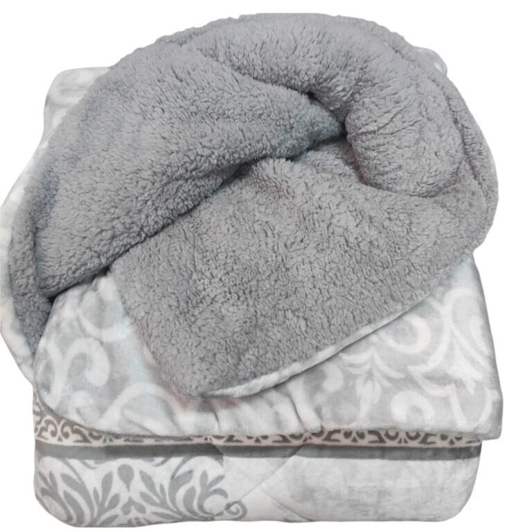 Edredón Nórdico de Invierno Detroit en Sedalina y Sherpa de 700 g – Colcha de invierno Azul para Cama 135/150 cm- 240x270cm. - Imagen 4