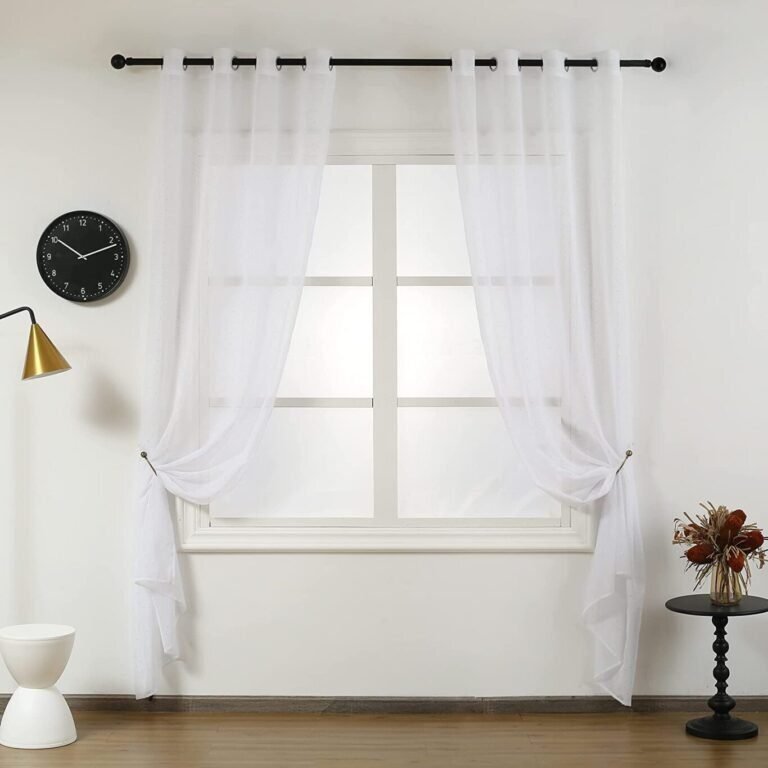 Visillos de dormitorio Lunares en Dorado Blanco, Traslucido para Salón Sala de Estar, Medidas (140x260cm). - Imagen 5