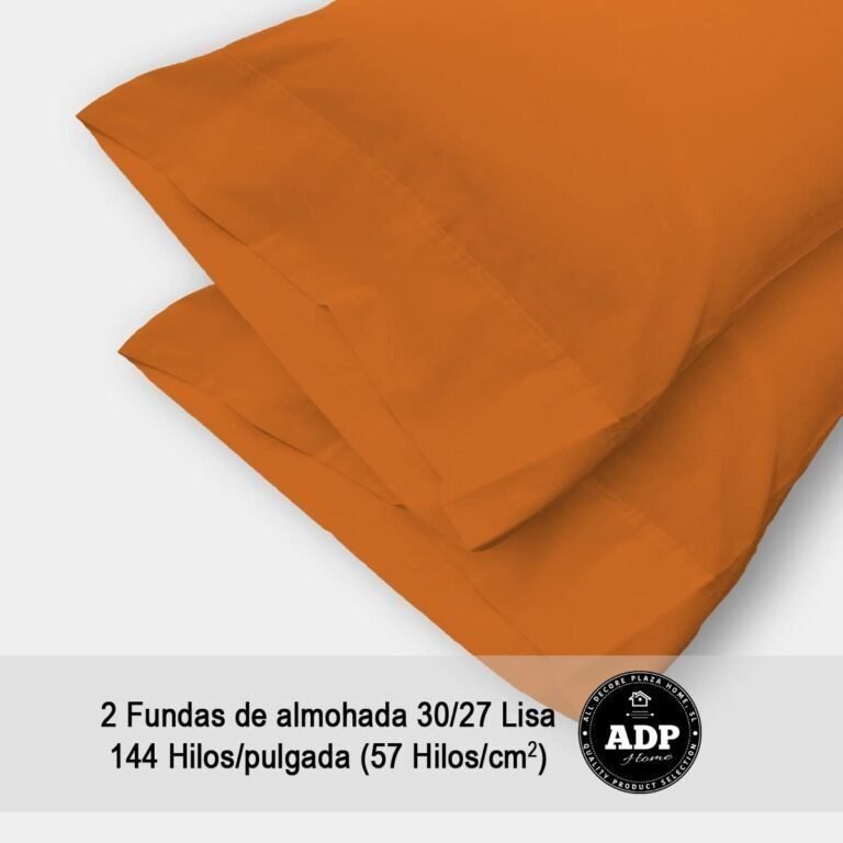Fundas de Almohada Naranja 50P - 144 Hilos Calidad - Imagen 2