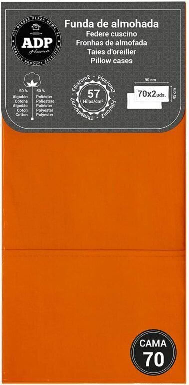 Fundas de Almohada Naranja 50P - 144 Hilos Calidad - Imagen 4