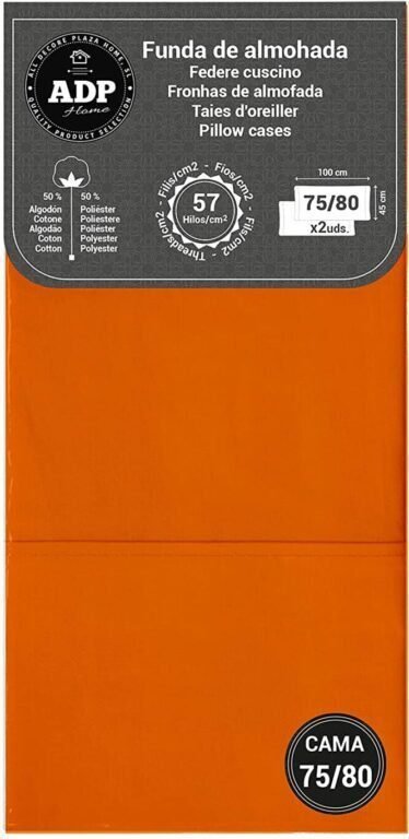 Fundas de Almohada Naranja 50P - 144 Hilos Calidad - Imagen 5