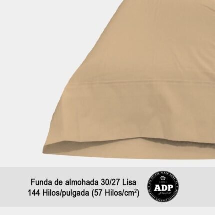 Fundas de Almohada Beis 50P Polialgodón 144 Hilos