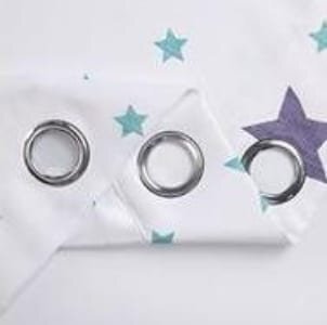 Cortina Juvenil Estrellas Color Agua 145x260 cm con Ojales – Sémica paca para Dormitorio o Salón. - Imagen 4