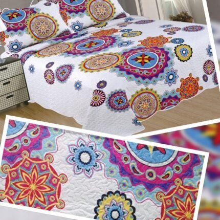 Colcha Bouti Tacto algodón para Cama de 135 y 150cm con Dos Fundas de 50 x 70 cm de Regalo. Oferta-4