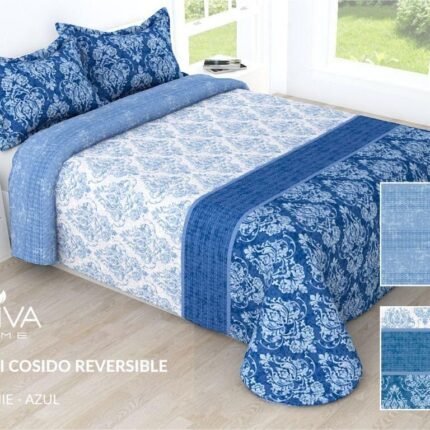 Oferta Colcha para cama bouti Cosida reversible Cubre con Fundas para Primavera/Verano/otoño ,)Melania,Azul,R/90502.