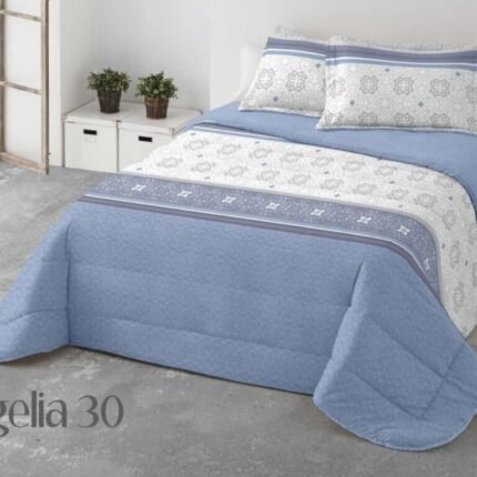 Edredón invierno azul sedalina y sherpa de color 700grs incluye cuadrantes de 50_x_70cm Regalo.