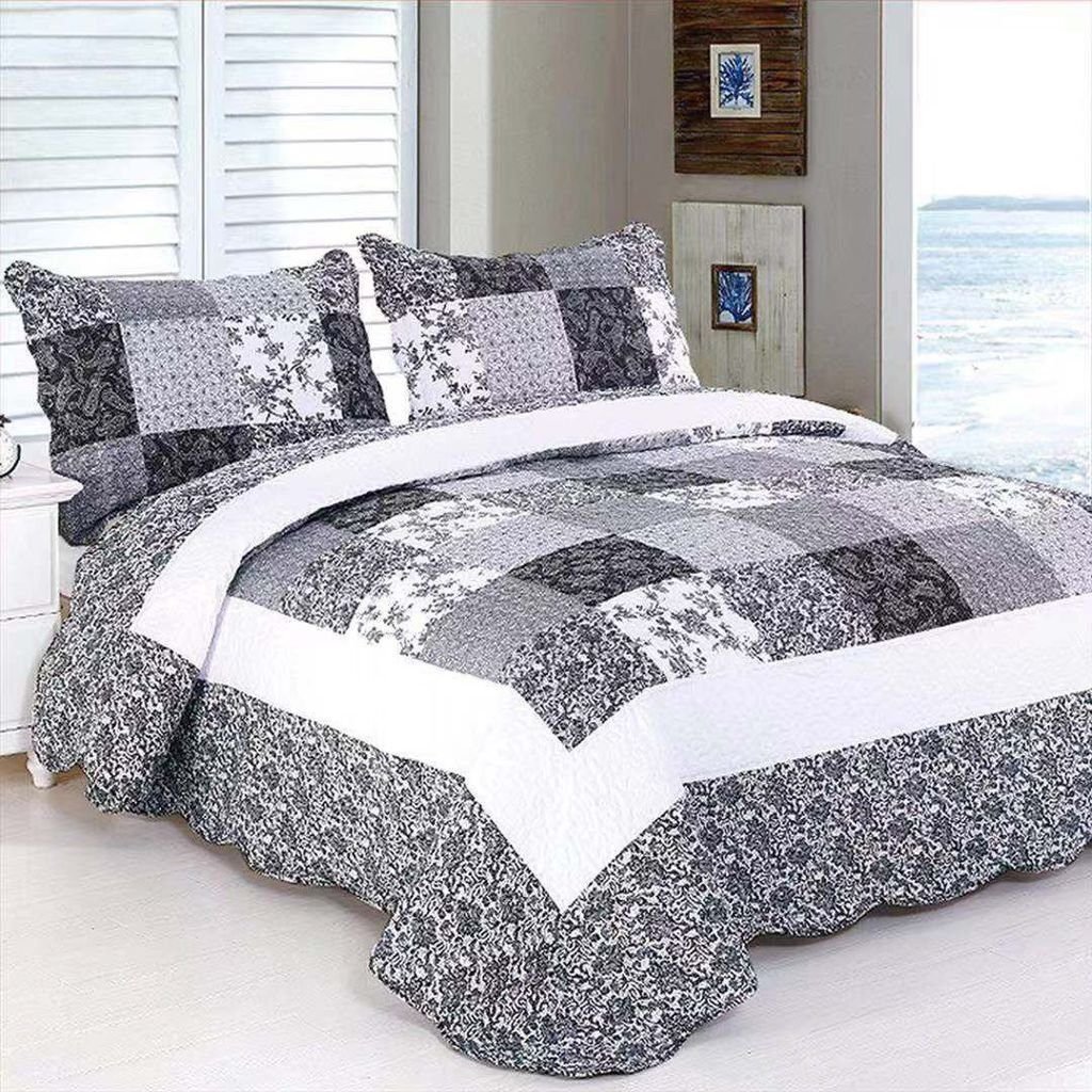 Colcha Bouti Tacto algodón para cama de 135cm y 150cm con Dos Fundas de 50 x 70 cm de Regalo. - Imagen 2