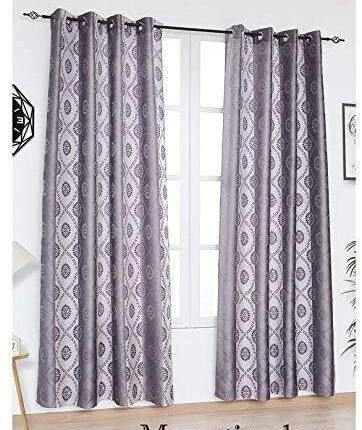 Cortina, sala, dormitorio, ventana , salones color / Lila con 8 ollaos de acero de tela brocadas .