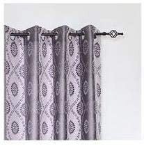Cortina, sala, dormitorio, ventana , salones color / Lila con 8 ollaos de acero de tela brocadas . - Imagen 2