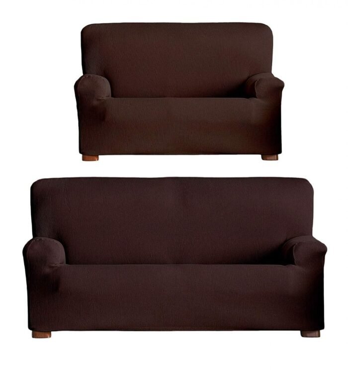 FUNDAS/PROTECTORES DE SOFÁ DE ALTA ELASTICIDAD: EN COLOR MARRON. - Imagen 12