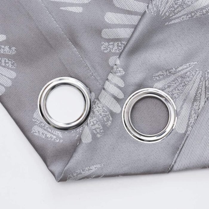 Cortinas semi opacas para ventana de salas ,dormitorio,habitación de color gris,color, Gris con 8 ojales de acero. - Imagen 2