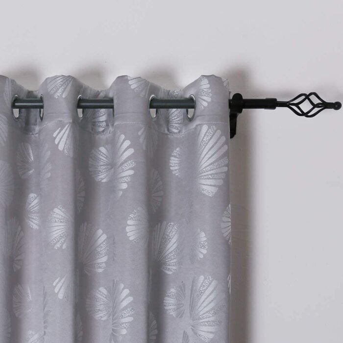 Cortinas semi opacas para ventana de salas ,dormitorio,habitación de color gris,color, Gris con 8 ojales de acero. - Imagen 3